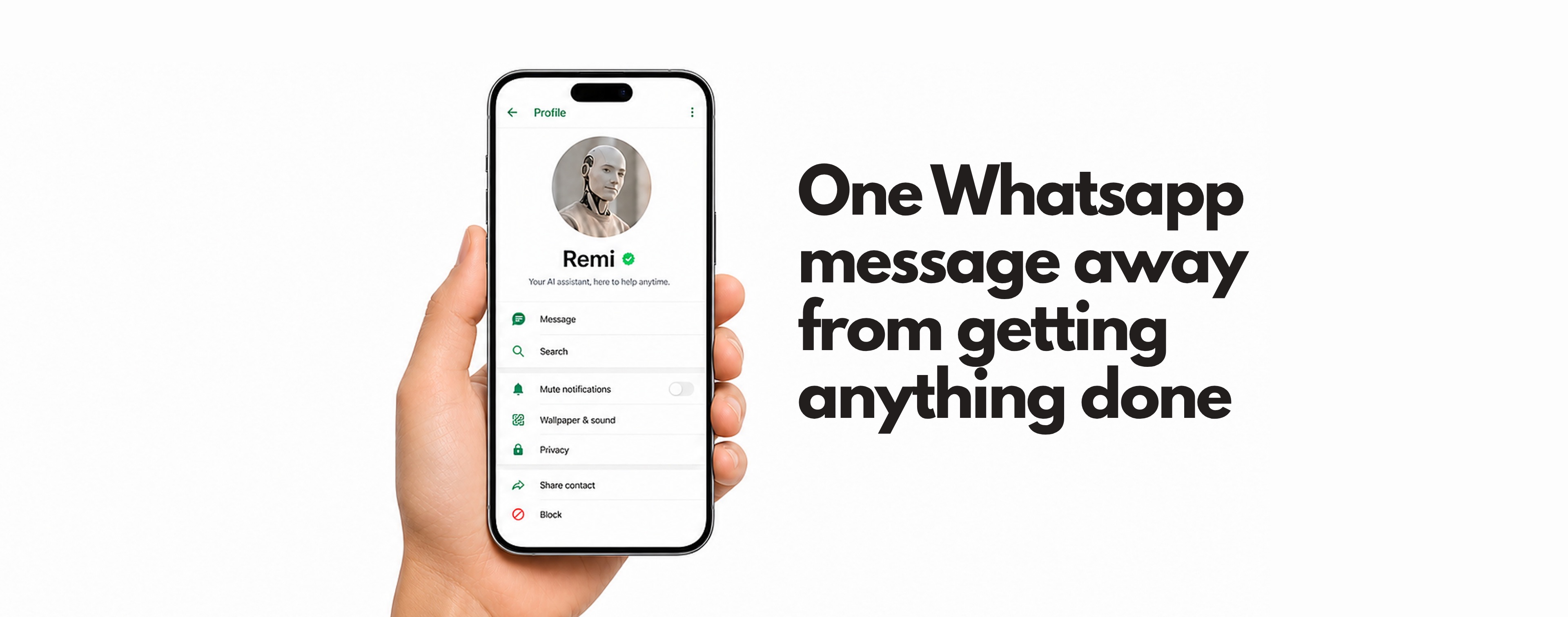 Remi, the personal AI assistant, reached through WhatsApp by text or voice note