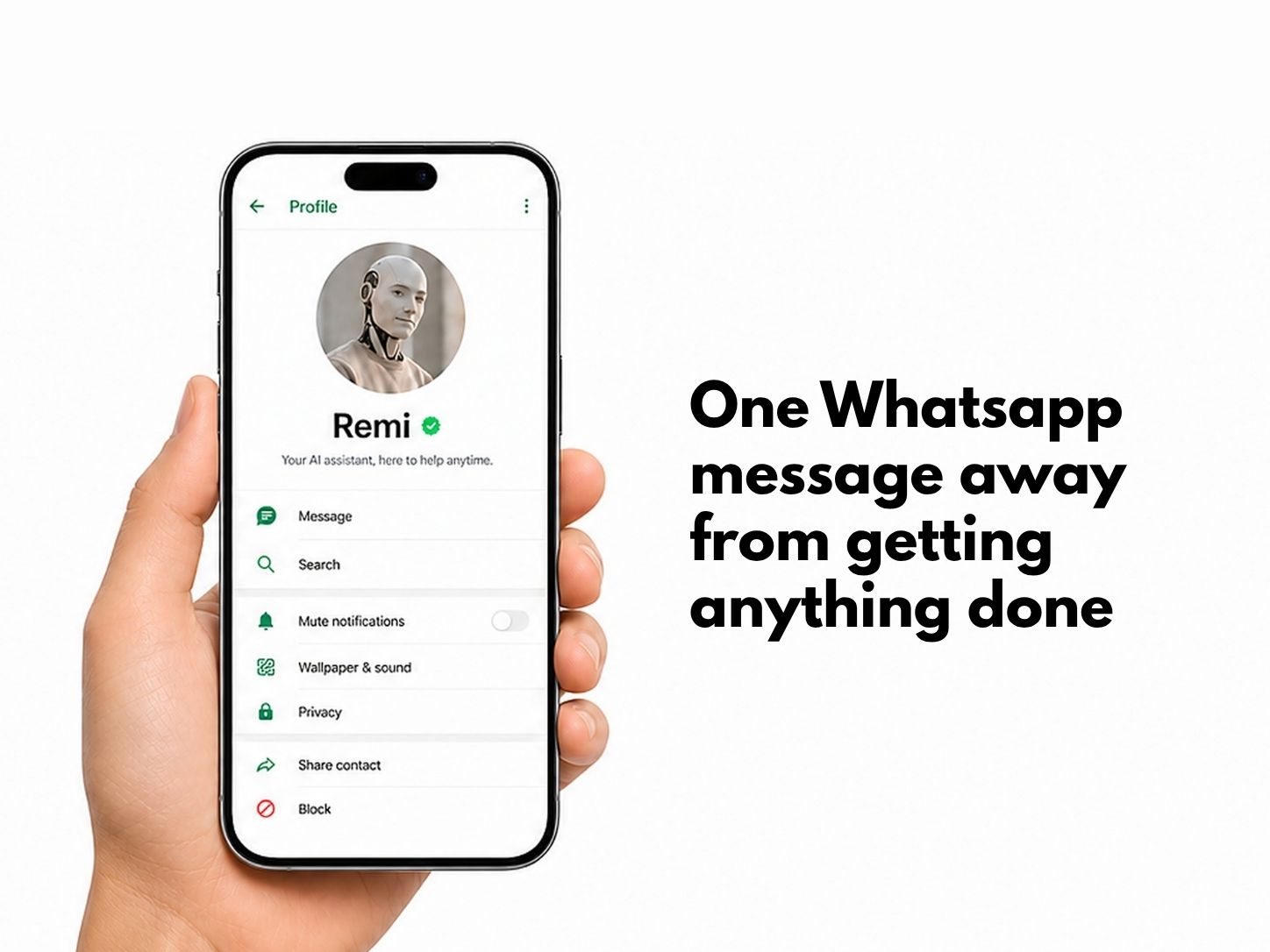 Remi, the personal AI assistant, shown in conversation on a phone